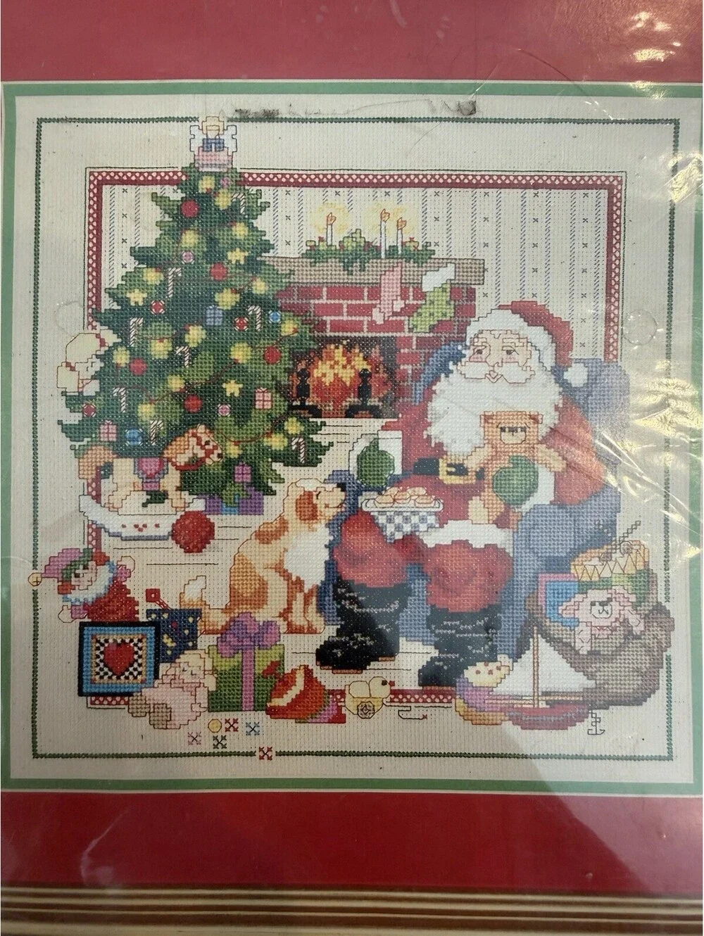 Vintage Bucilla 1992 The Best Of Christmas Counted Cross Stitch Picture 12x12